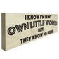 My Own Little World Wooden Freestanding Novelty Plaque