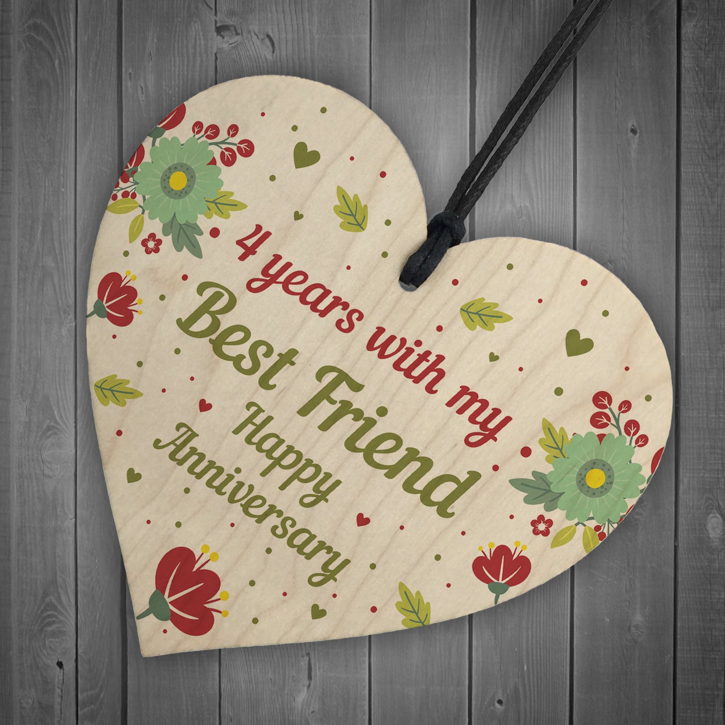 4th Wedding Anniversary Gift For Husband Wife Wooden Heart Gifts