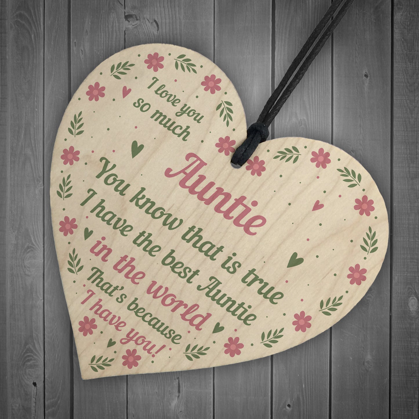 Best Auntie Gift Wooden Heart Birthday Xmas Gifts For Auntie