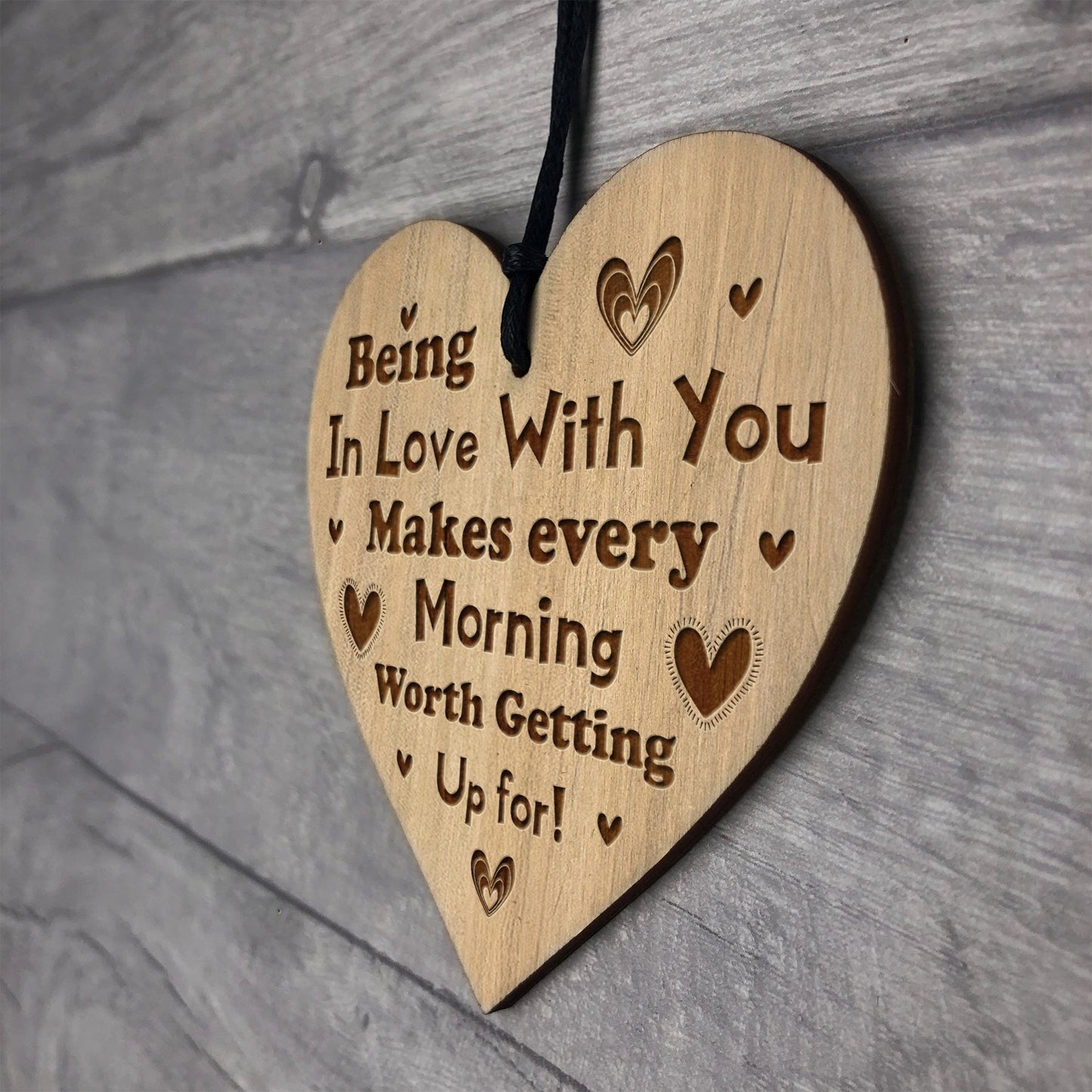 Cute Anniversary Gift For Him Her Engraved Heart Boyfriend Wife