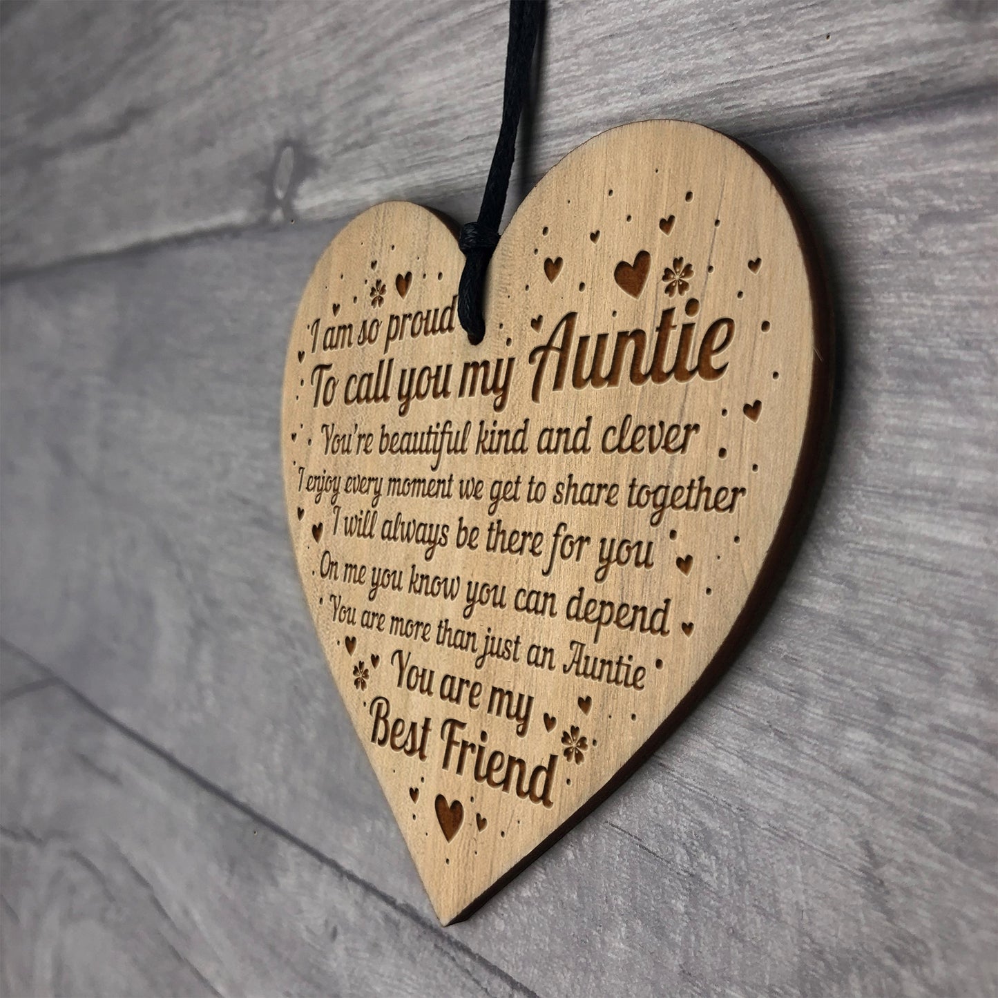 Auntie Present From Niece Nephew Engraved Heart Birthday Xmas