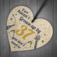 Funny Happy Birthday 37 Wood Heart Man Wife Brother Sister Gift