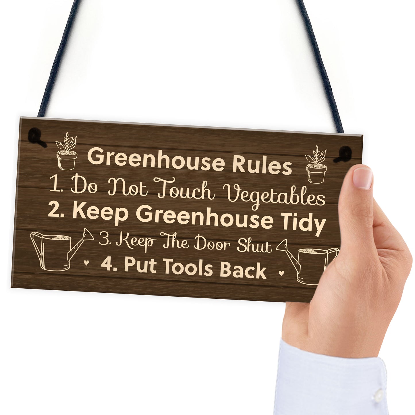 Greenhouse Rules Sign Hanging Garden Shed Sign Gift For Family