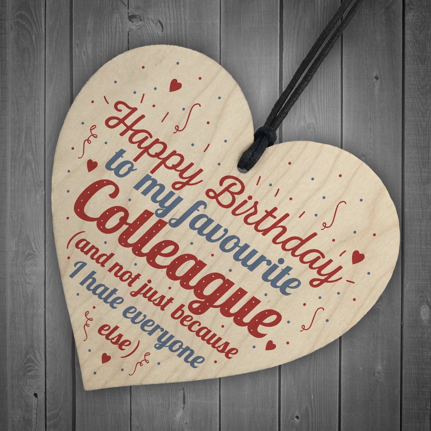 Birthday Colleague Gift Wooden Heart Friendship Sign THANK YOU