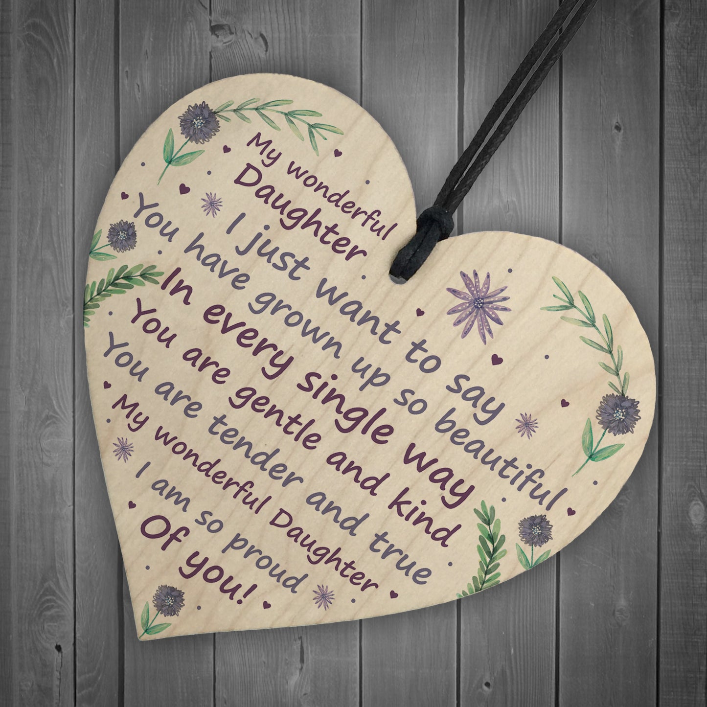 Daughter Gift From Mum And Dad Wood Heart Daughter Birthday Xmas