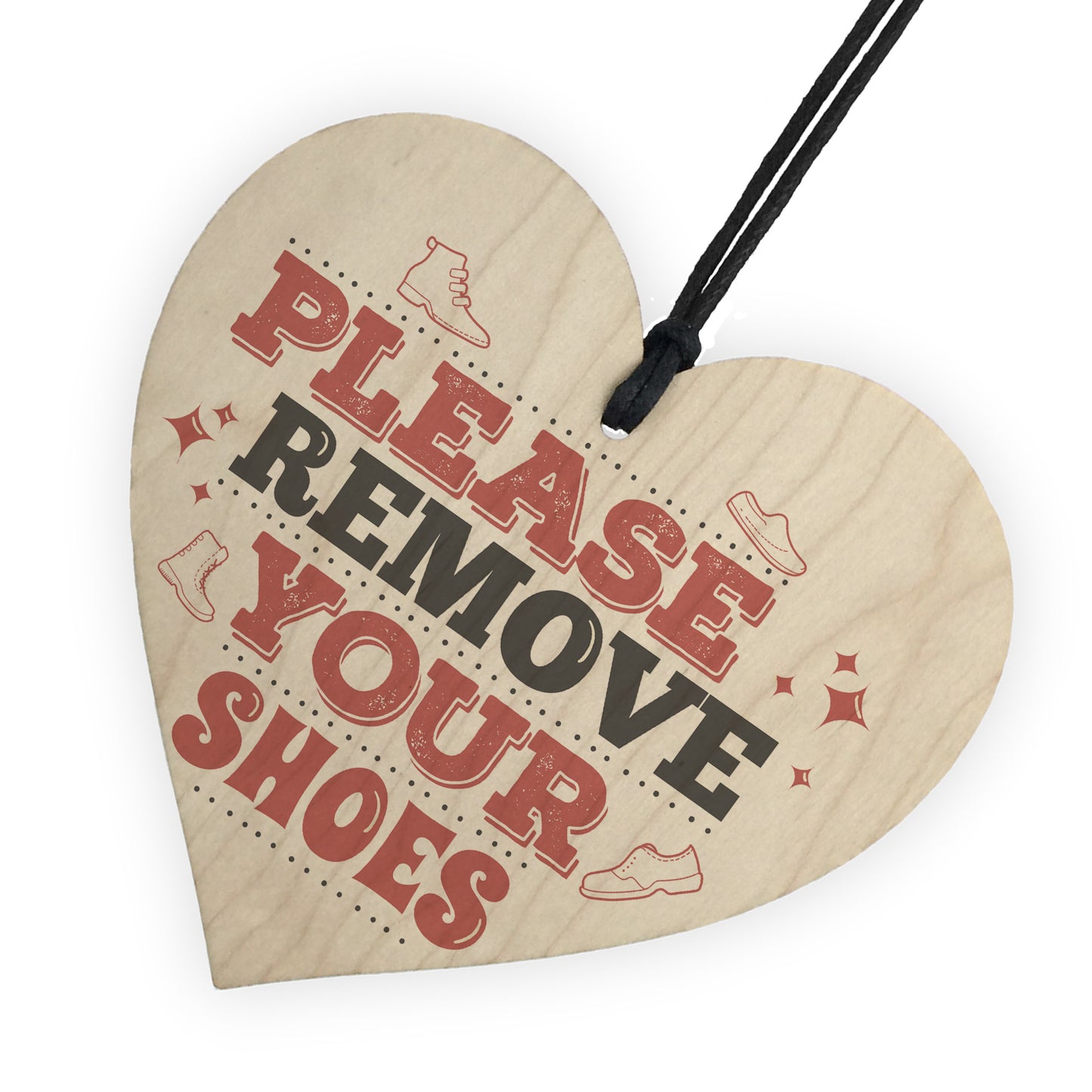 Please Remove Shoes Porch Hanging Door Sign Wooden Heart Plaque
