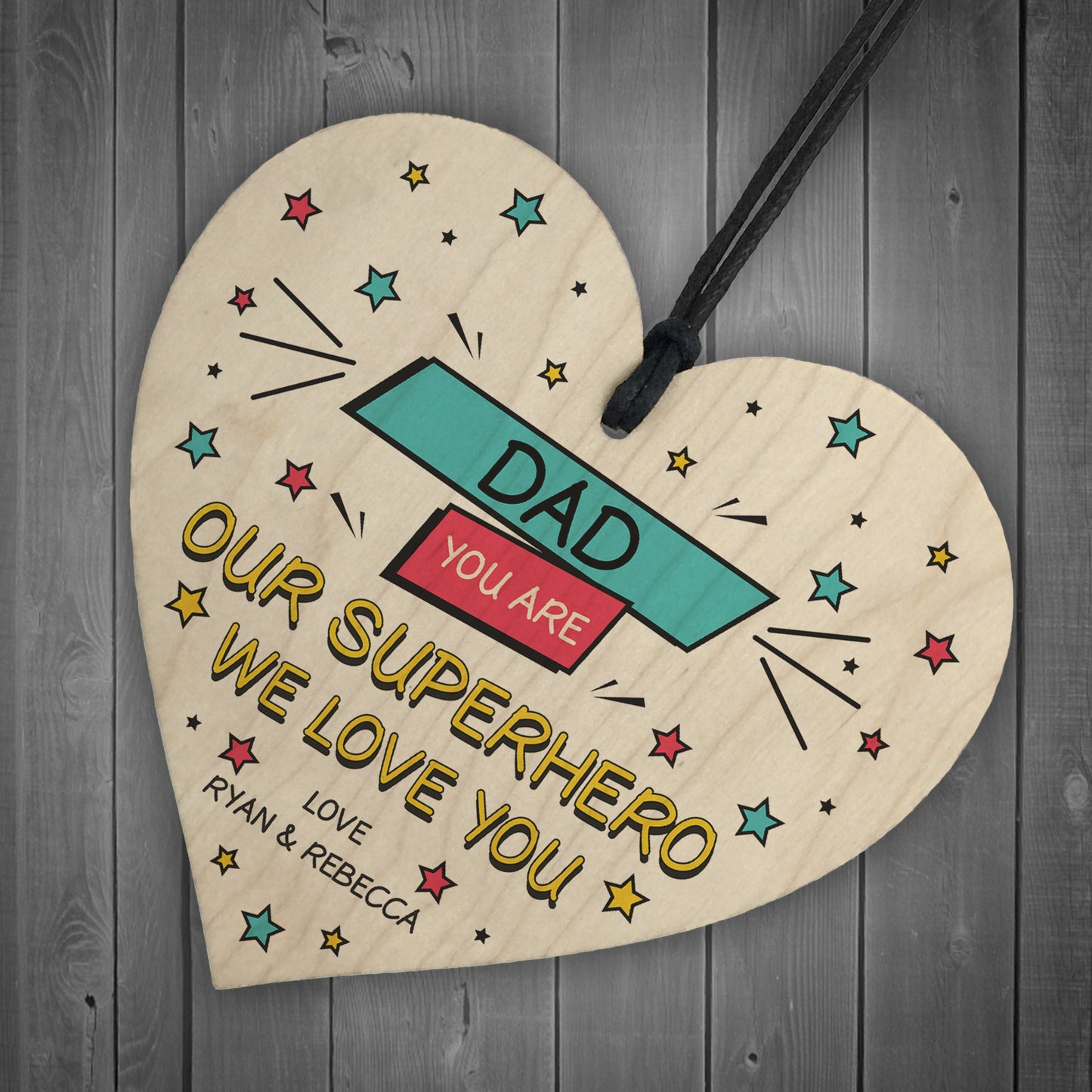 Fathers Day Birthday Gift For Dad Personalised Superhero Plaque