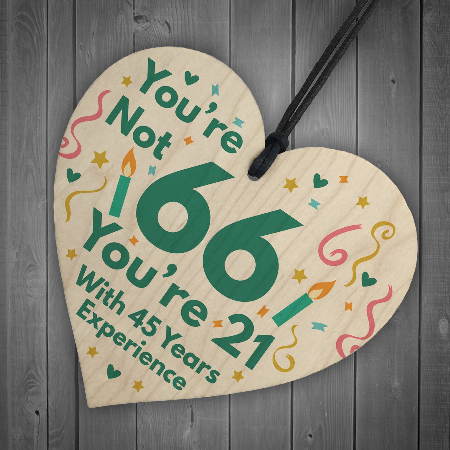 Funny Birthday Gifts Novelty 68th Birthday Gift Wood Heart Card