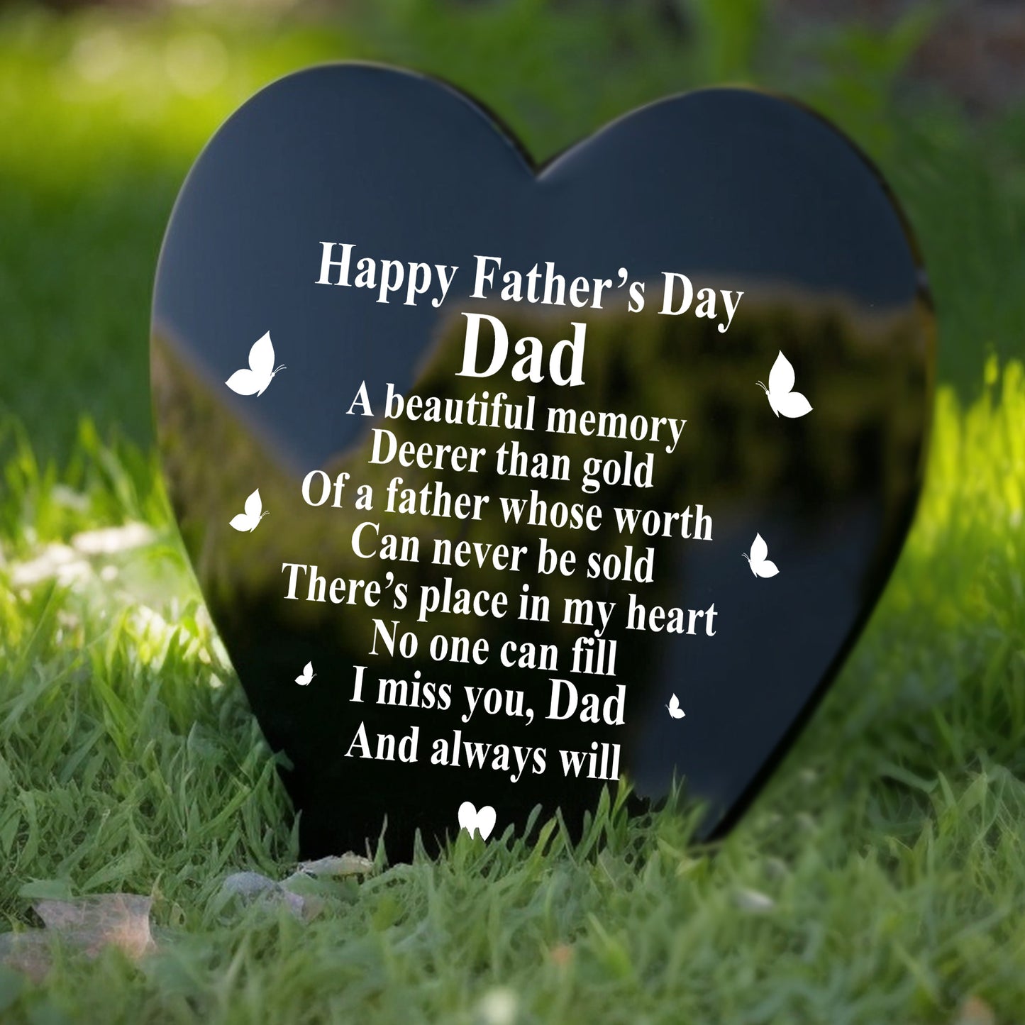 Fathers Day Memorial Plaque Dad Grave Stake Ornament Remembrance