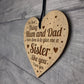 Sister Gift THANK YOU GIFT Engraved Heart Sister Birthday Gift