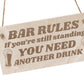 Funny Bar Rules Sign Home Bar Sign Man Cave Garden Pub Sign