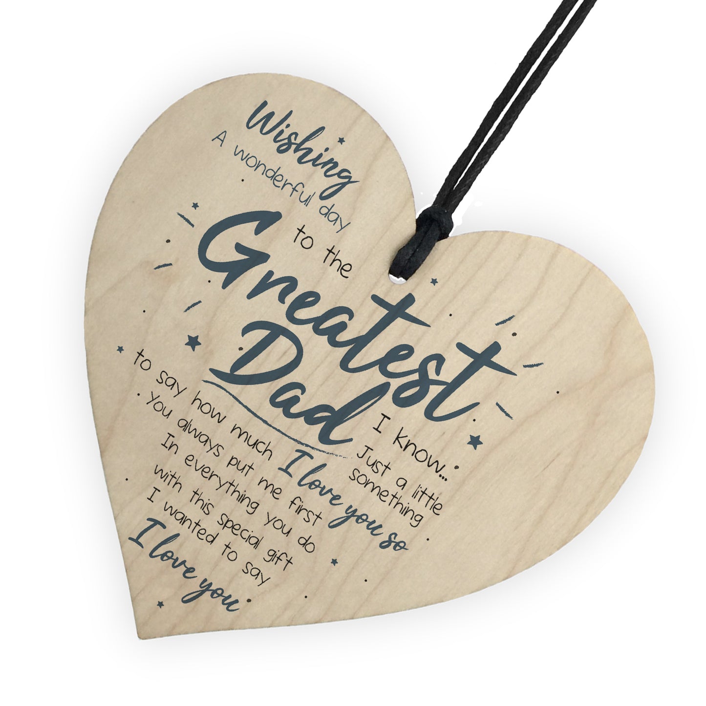 Greatest Dad Fathers Day Dad Daddy Hanging Heart Sign Gift