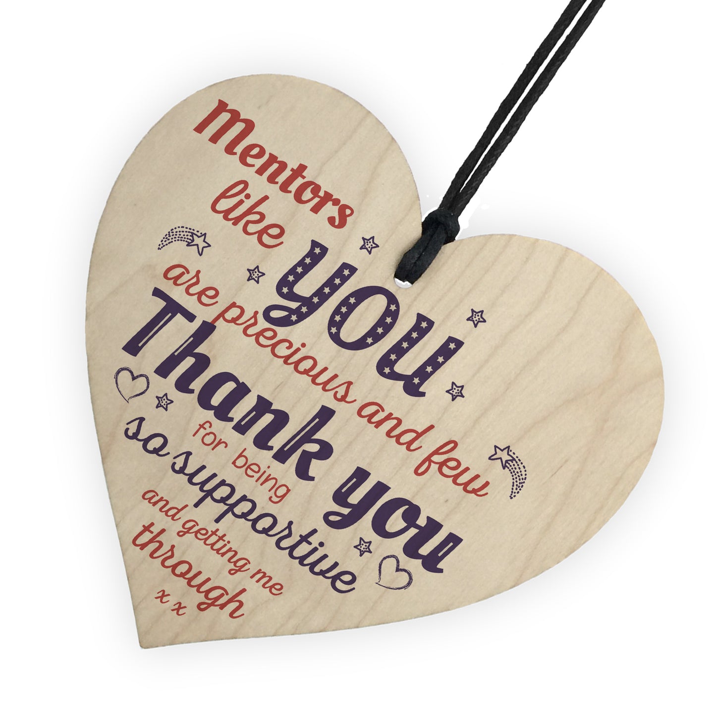 Mentors Like You Novelty Wood Hanging Heart Leaving Gift Plaque