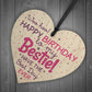 Birthday Friendship Best Friend Gift Wood Heart Plaque Thank You