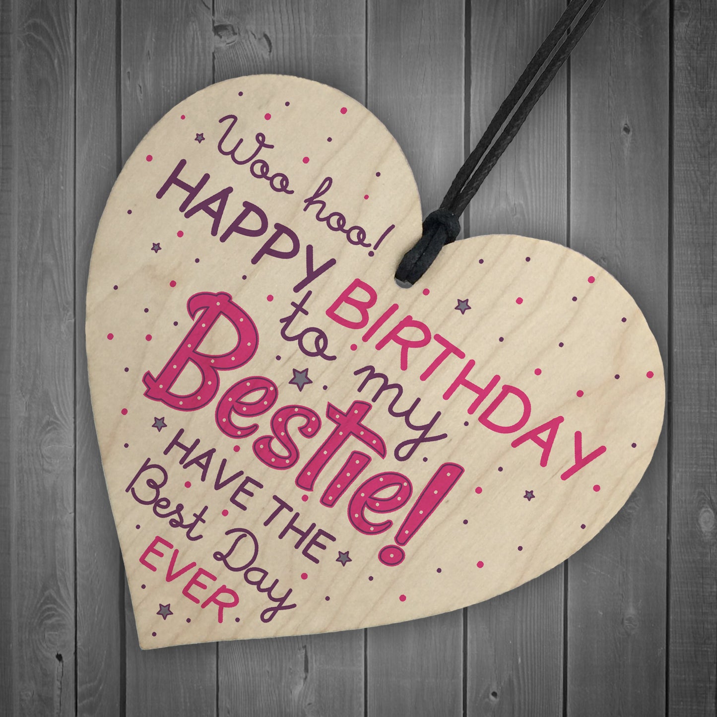 Birthday Friendship Best Friend Gift Wood Heart Plaque Thank You