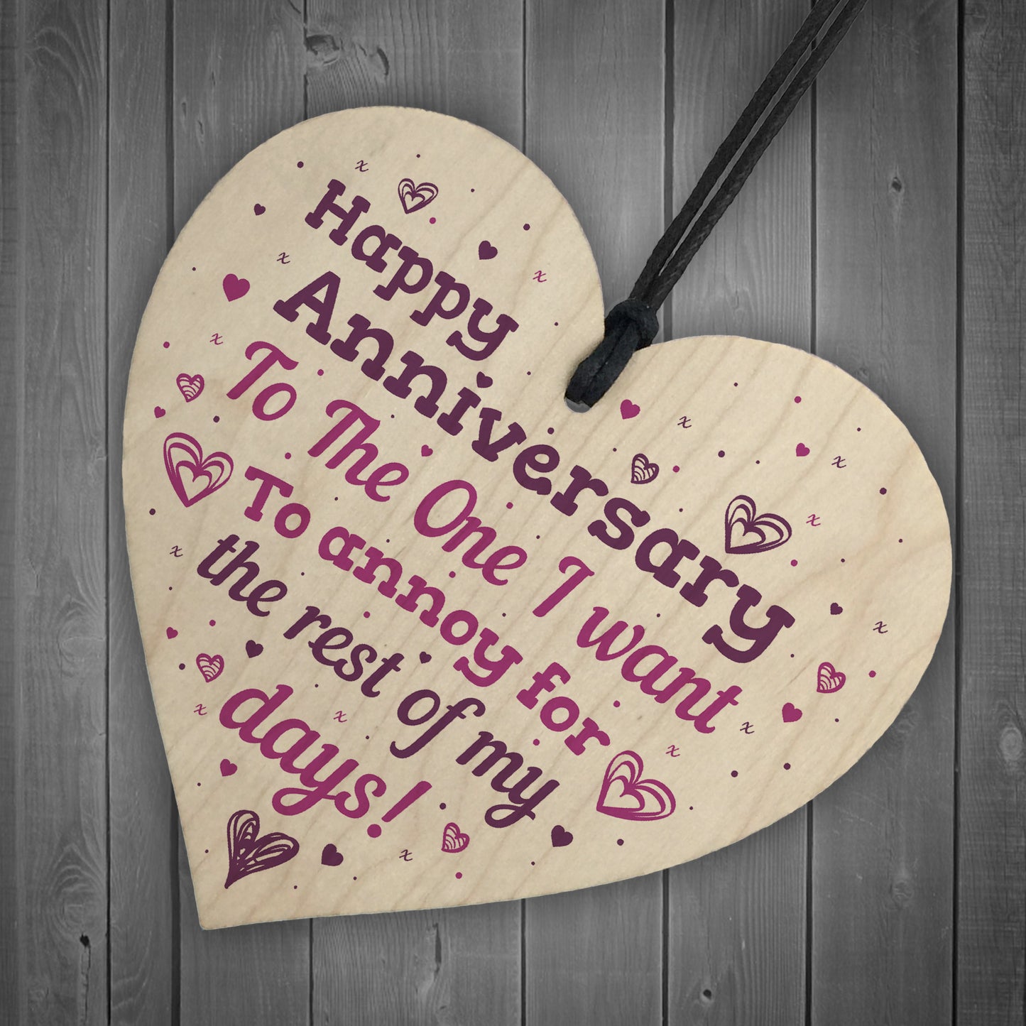 Handmade Wedding Anniversary Wood Heart Plaque Gift For Him Her