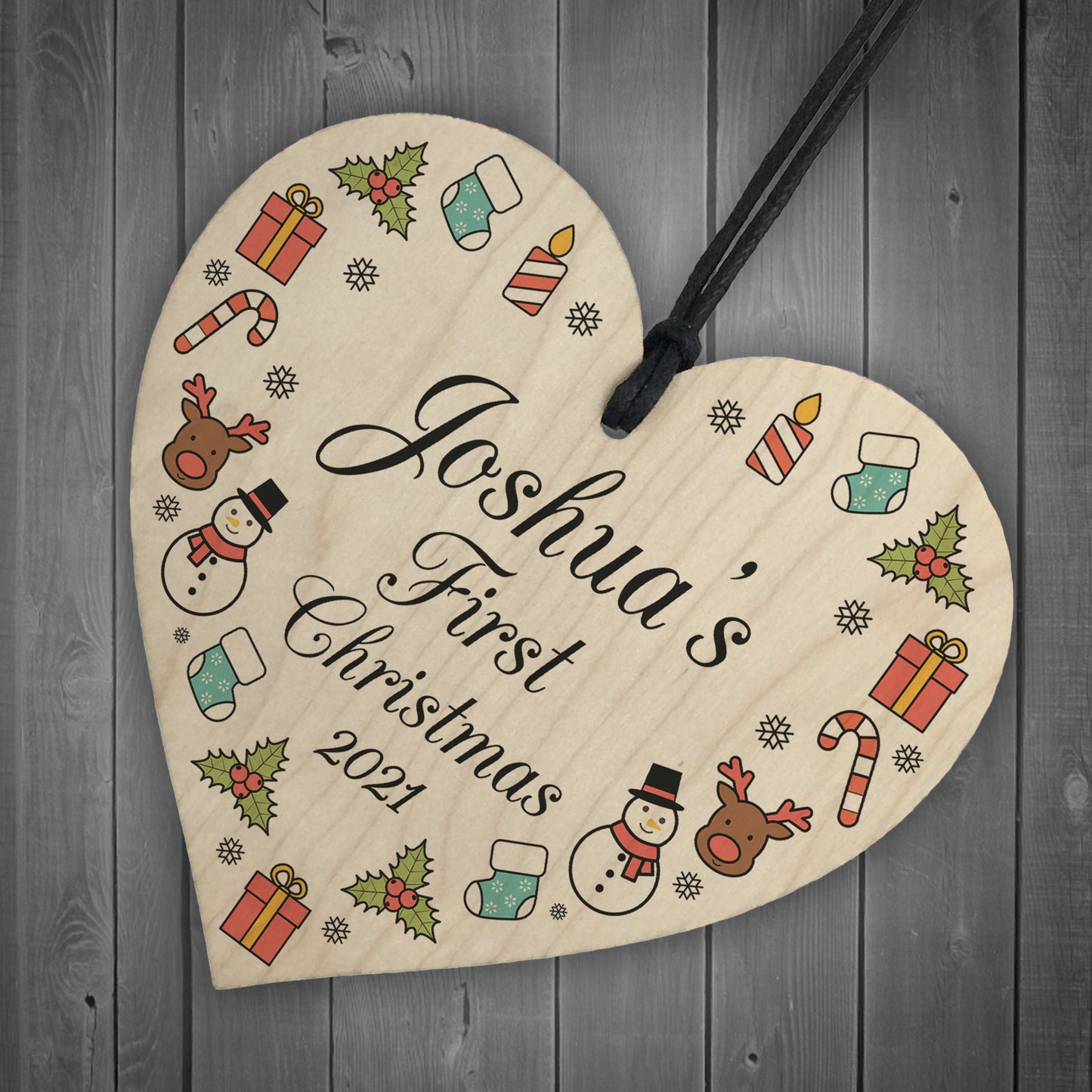 Cute 1st Christmas Bauble Tree Decoration Personalised New Baby