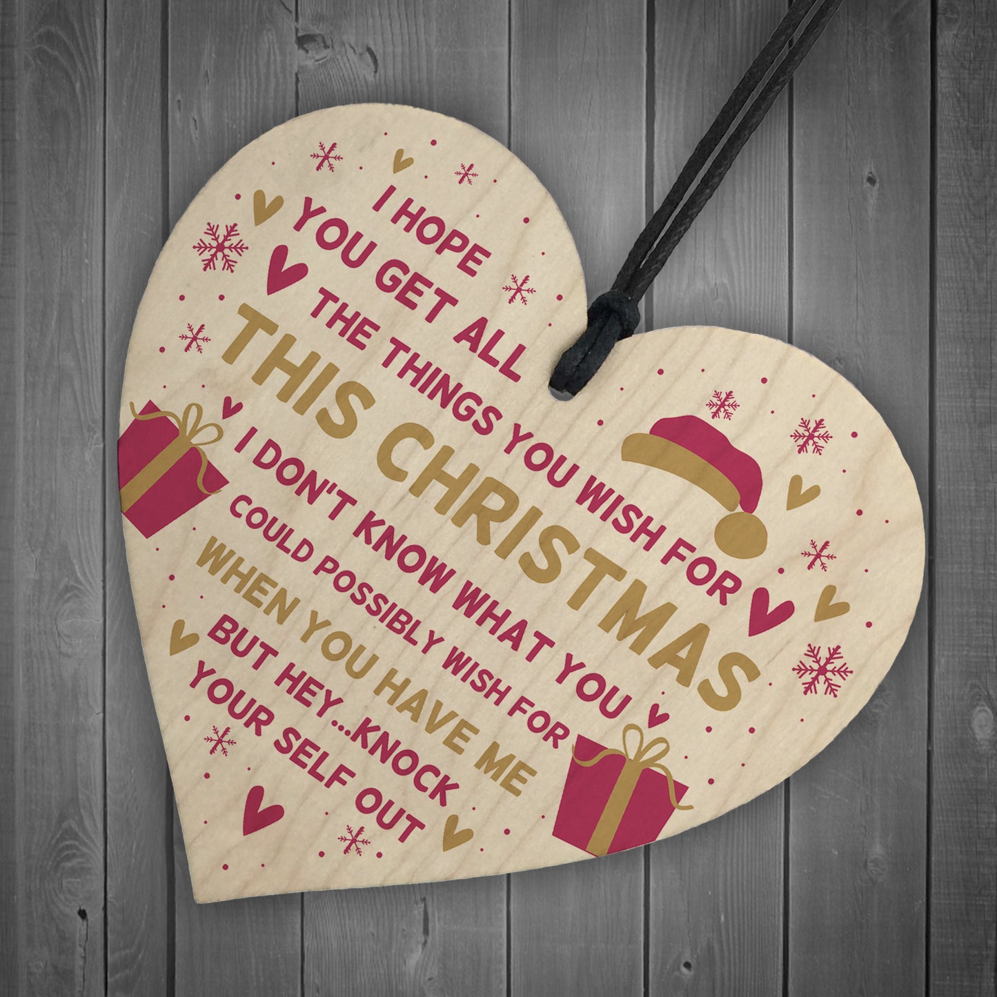 Novelty Funny Christmas Gift For Mum Dad Brother Sister Heart