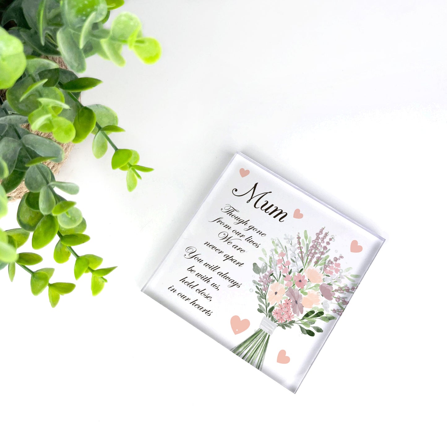 Mum Memorial Plaque Acrylic Block Beautiful Mum Memorial Sign