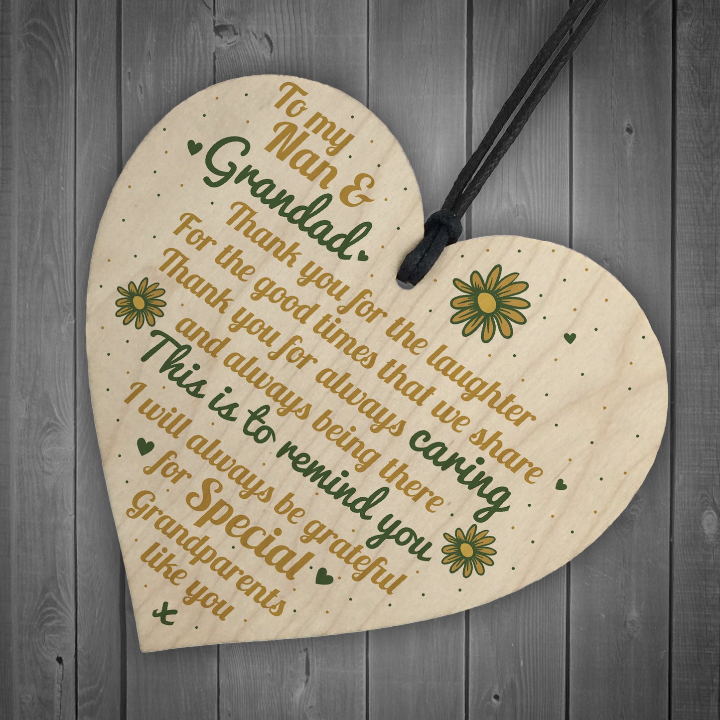 Grandparents Gifts Grandad Grandpa Grandma Nan Wooden Heart