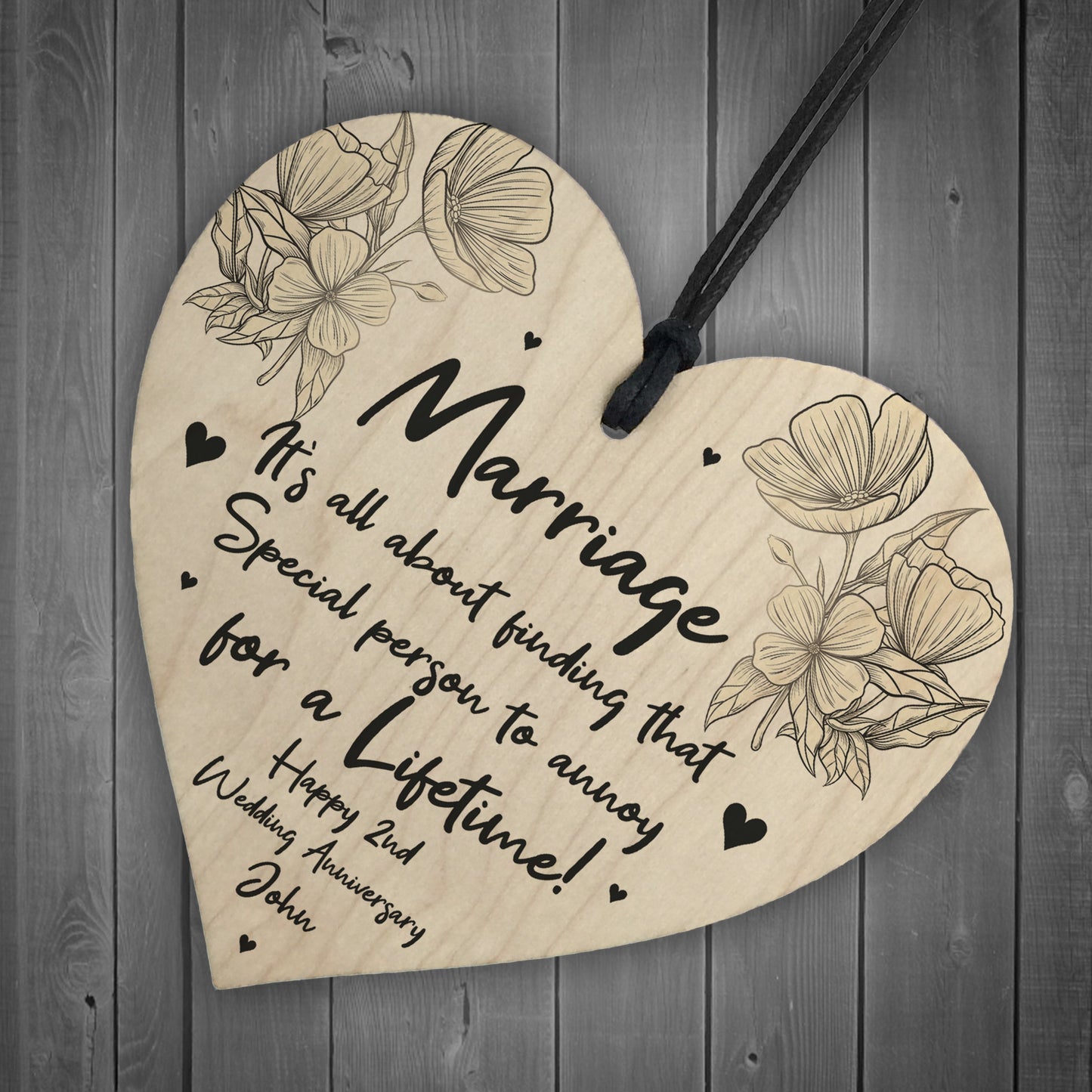 Personalised 2nd Wedding Anniversary Gift Funny Husband Wife