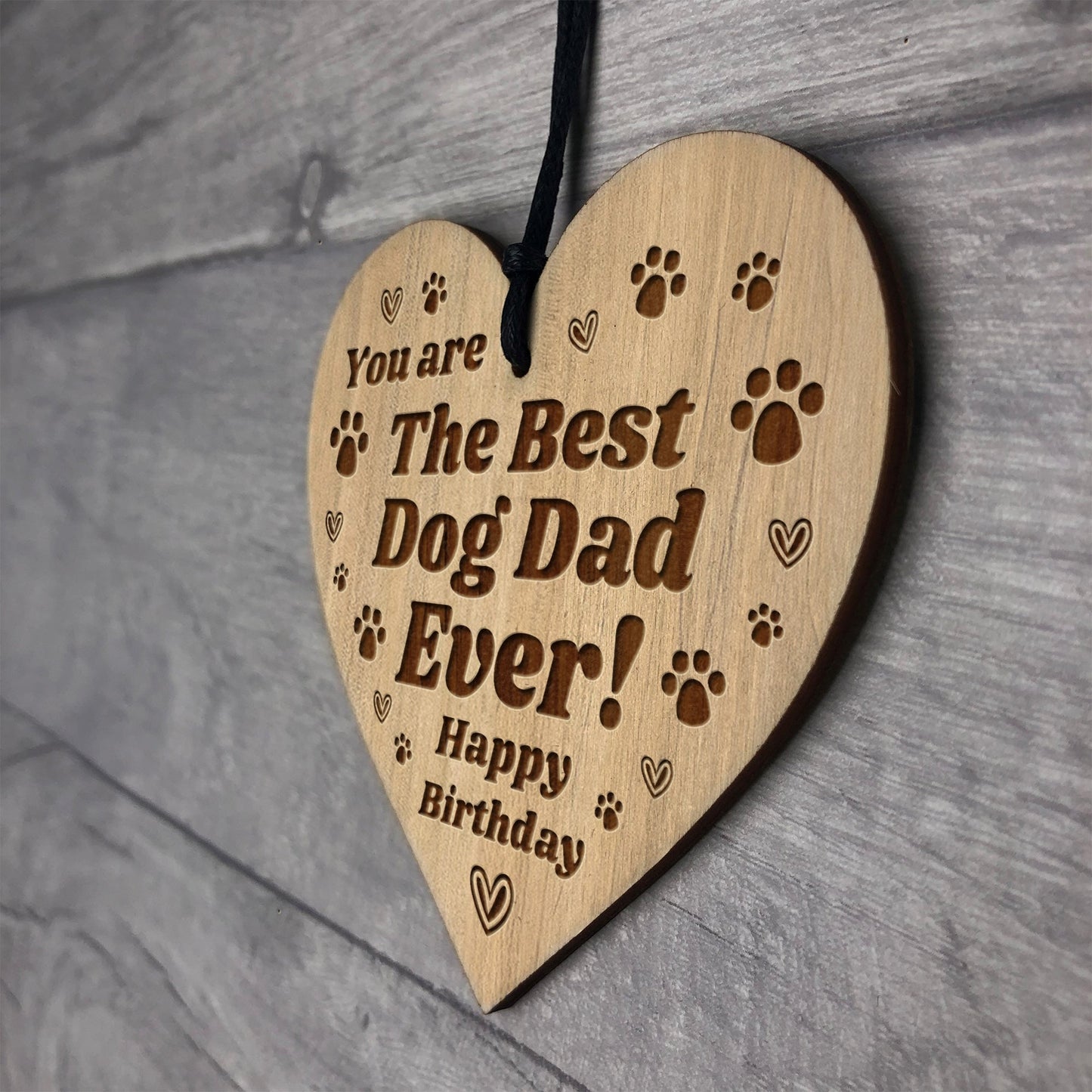 Birthday Gift For Dog Dad Engraved Heart Dad Gift From Dog Pet