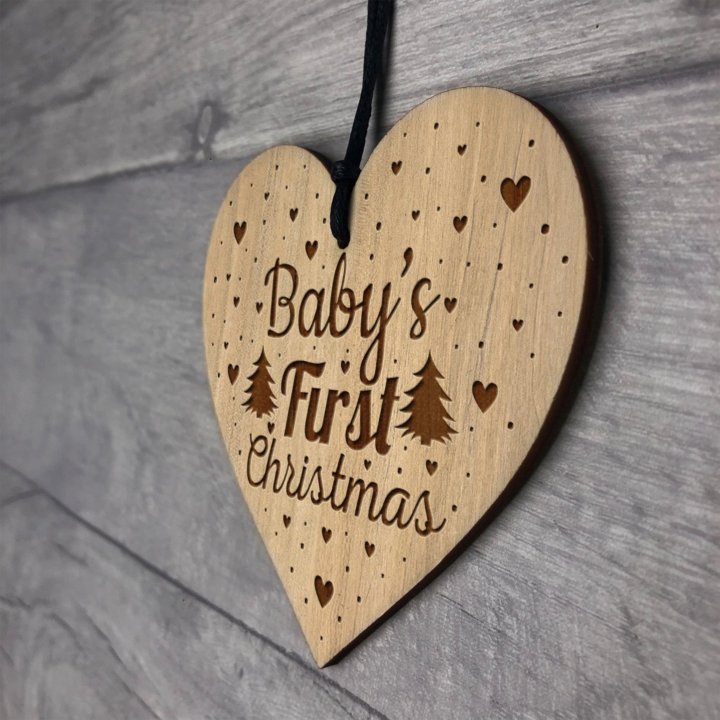 Babys First 1st Christmas Engraved Bauble Tree Decoration Gift