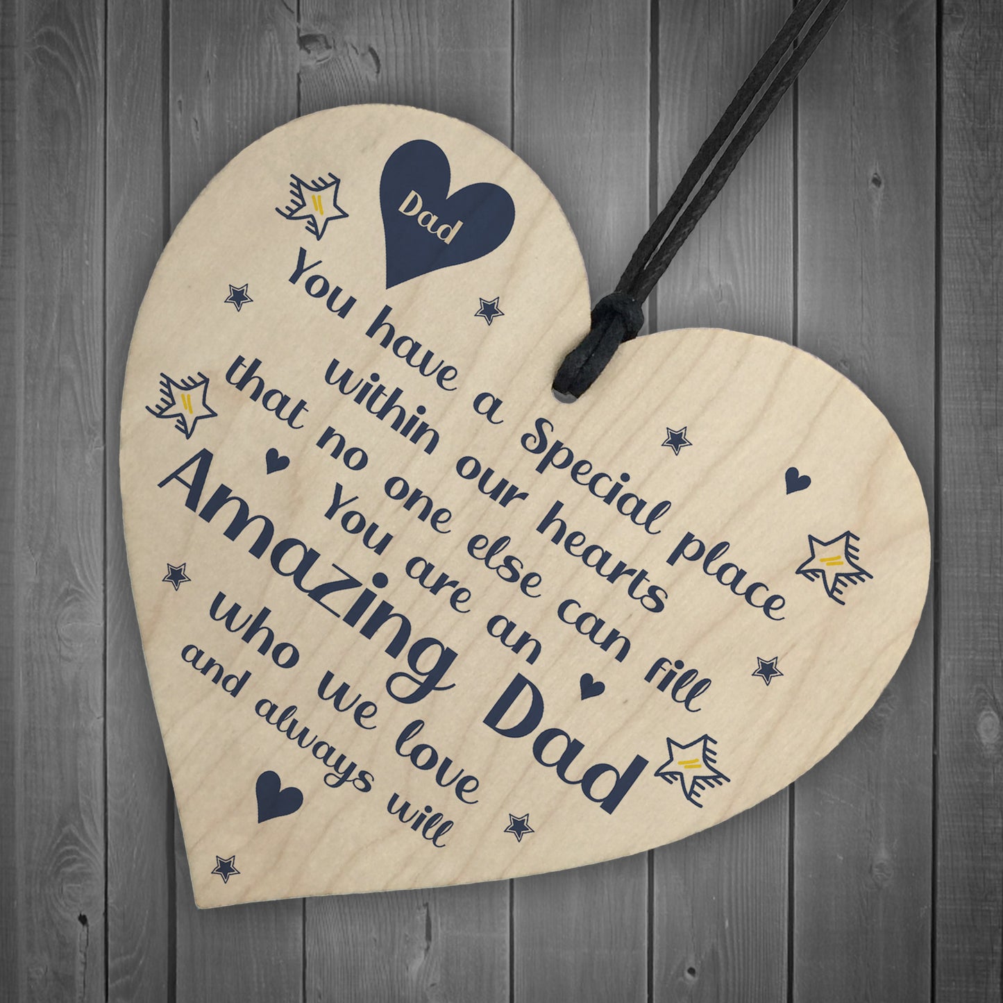 Amazing Dad Gifts For Birthday Wooden Heart Sign Thank You