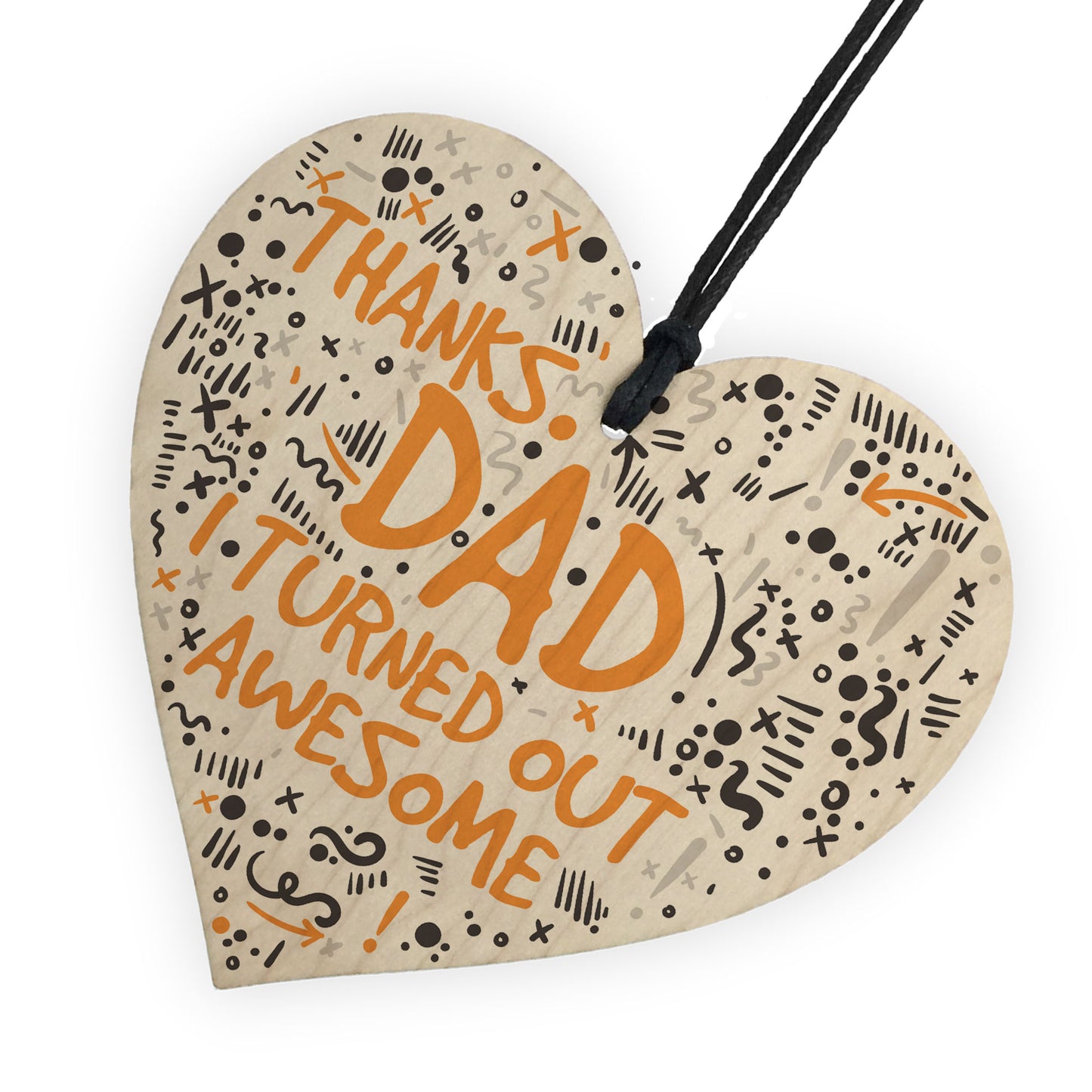Thanks Dad Awesome Wooden Heart FATHERS DAY Gifts Son Thank You