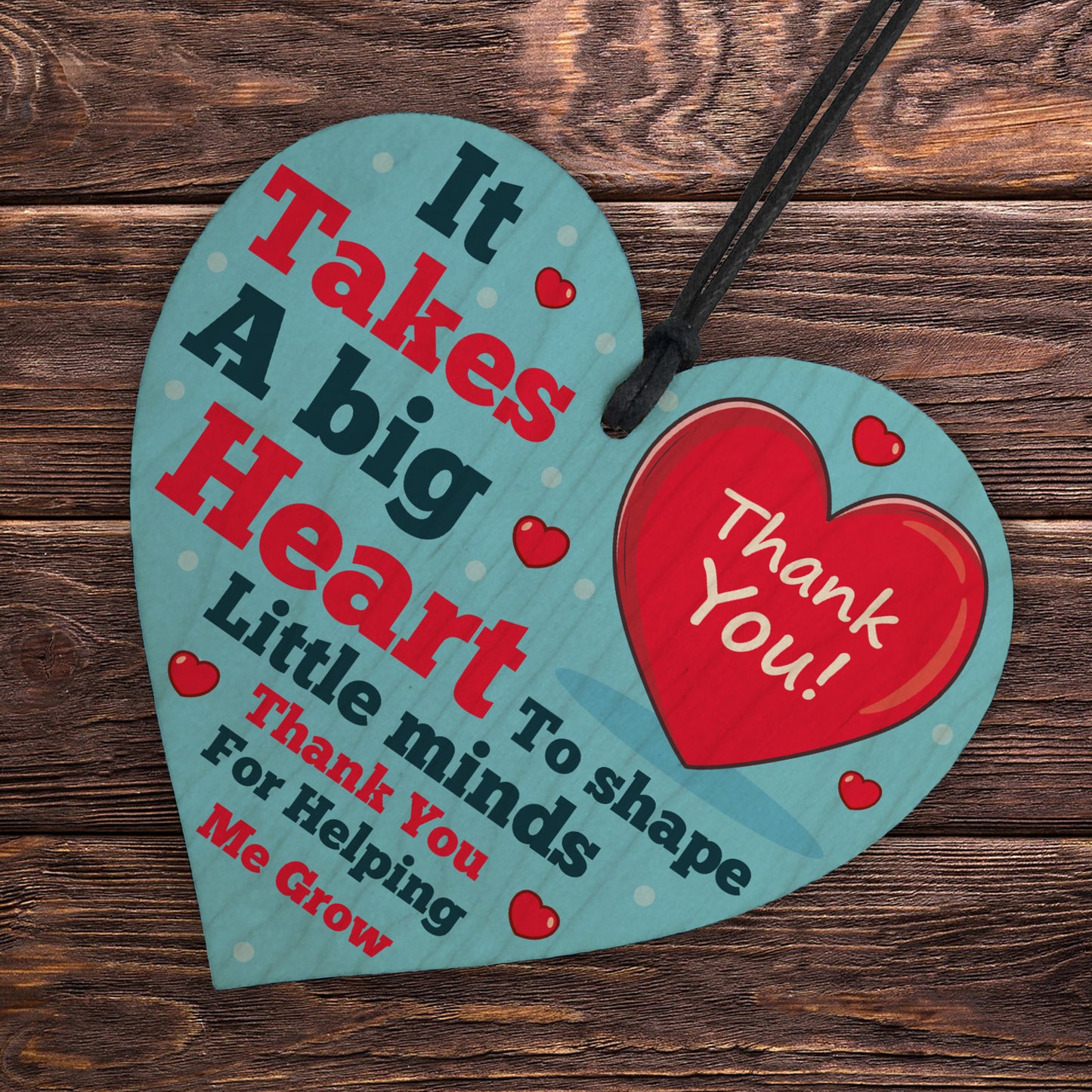 Teacher Wood Heart Gift Thank You Nursery Teacher TA Teaching