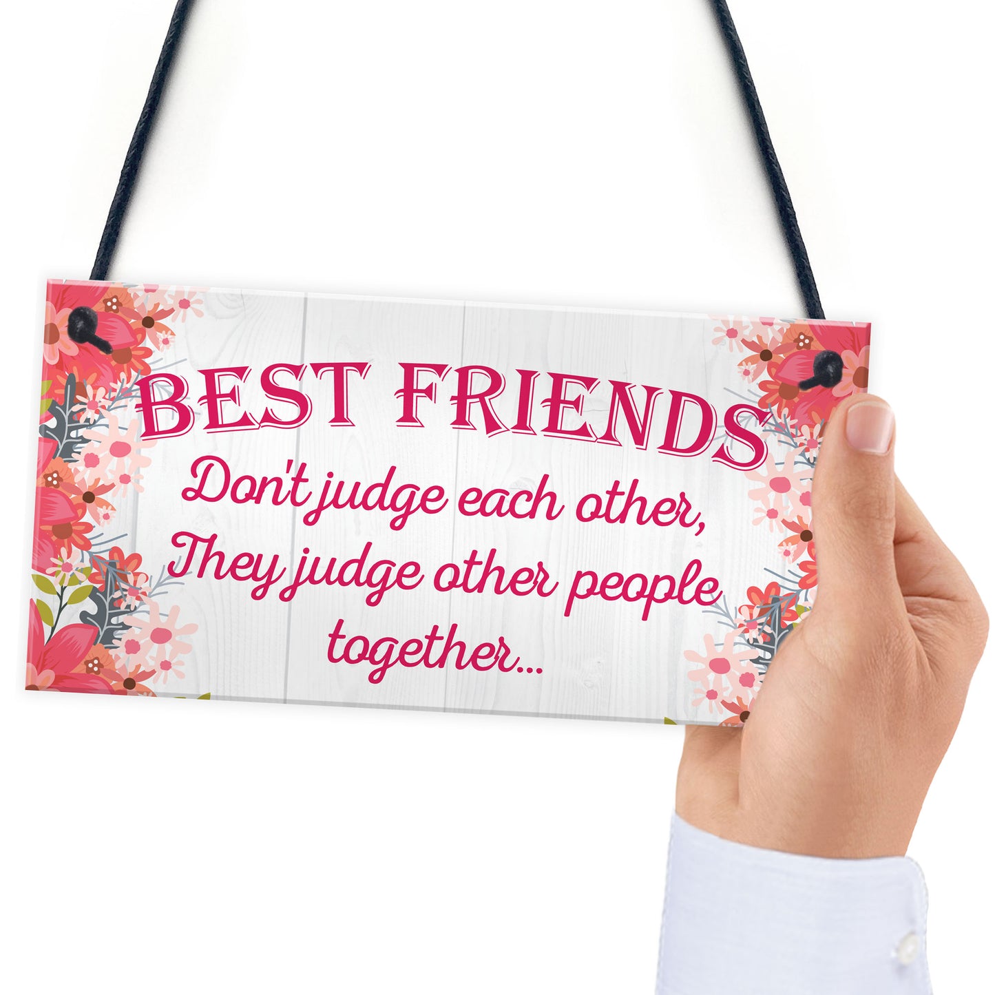 Best Friends Judge Others Friendship Love Gift Hanging Plaque