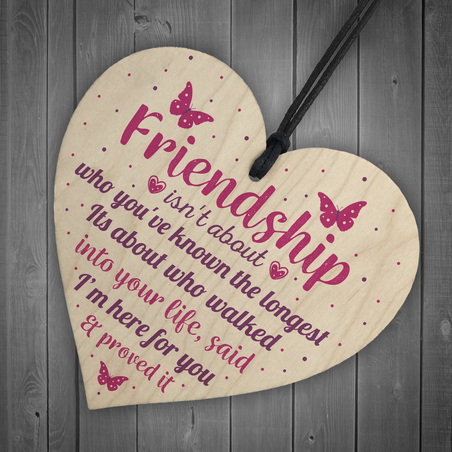 Friendship Gift Handmade Wooden Heart Plaque Best Friend Sign