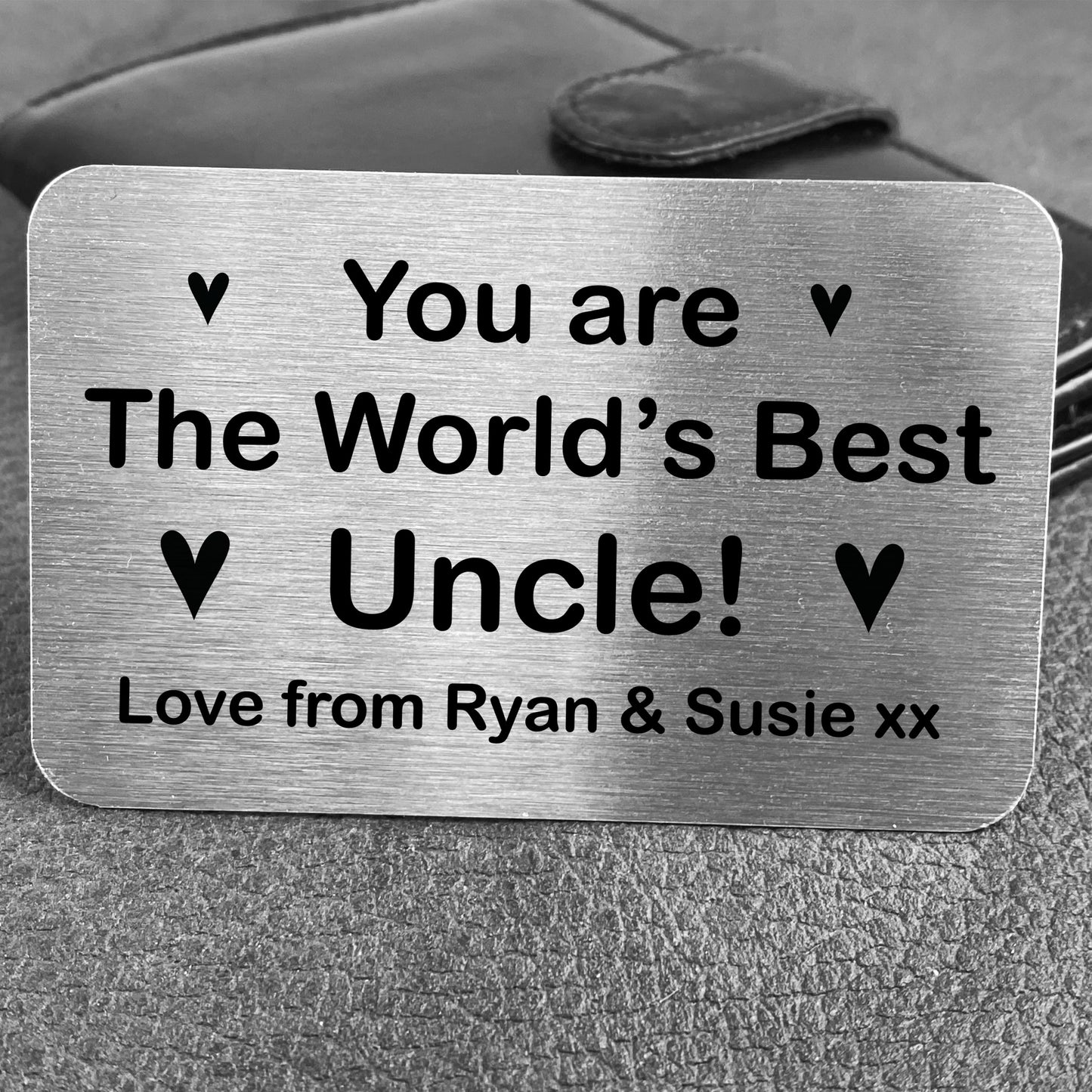 Novelty Worlds Best Uncle Gift For Birthday Metal Card