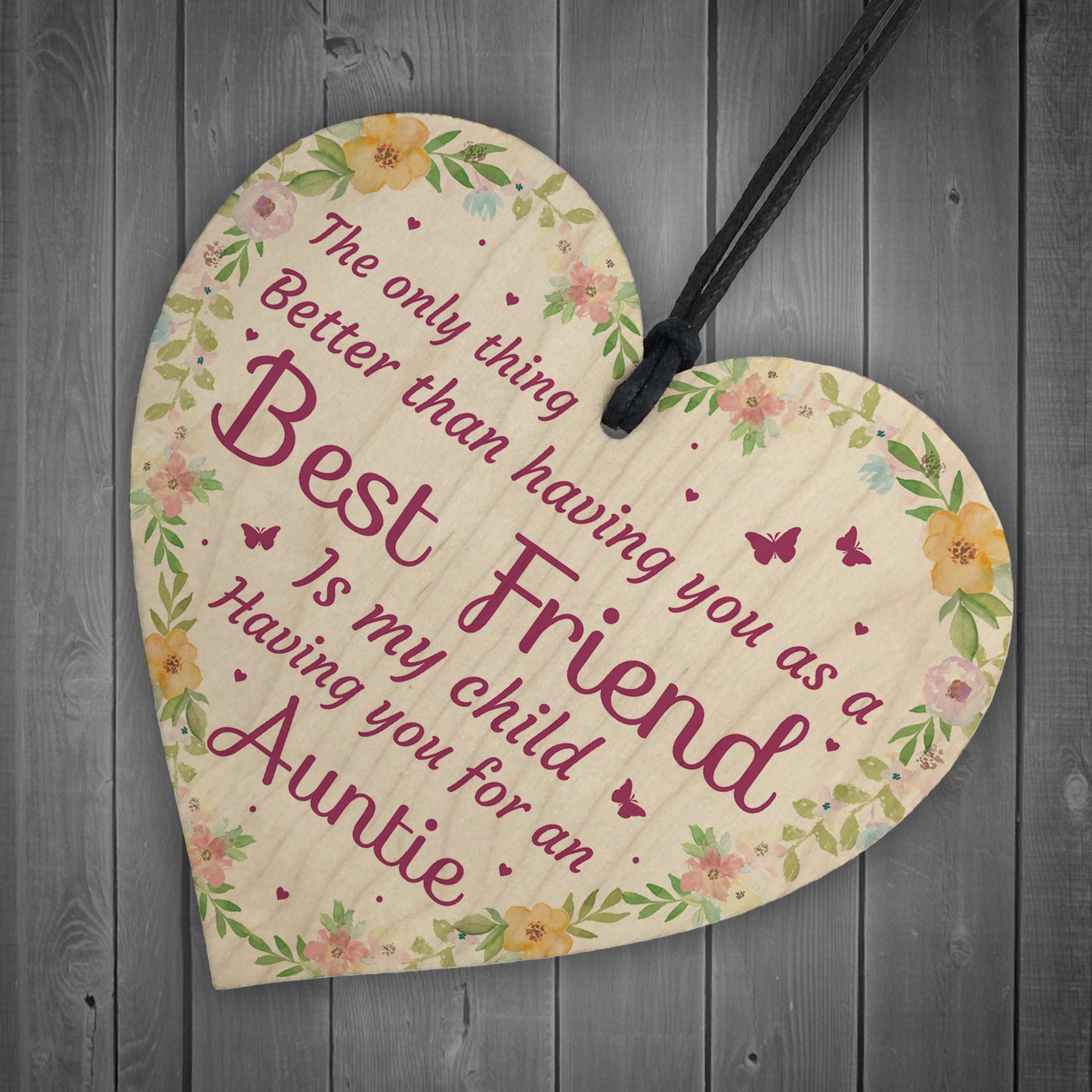 Best Friend Gifts Childs Auntie Gifts Wood Heart Sign Christmas