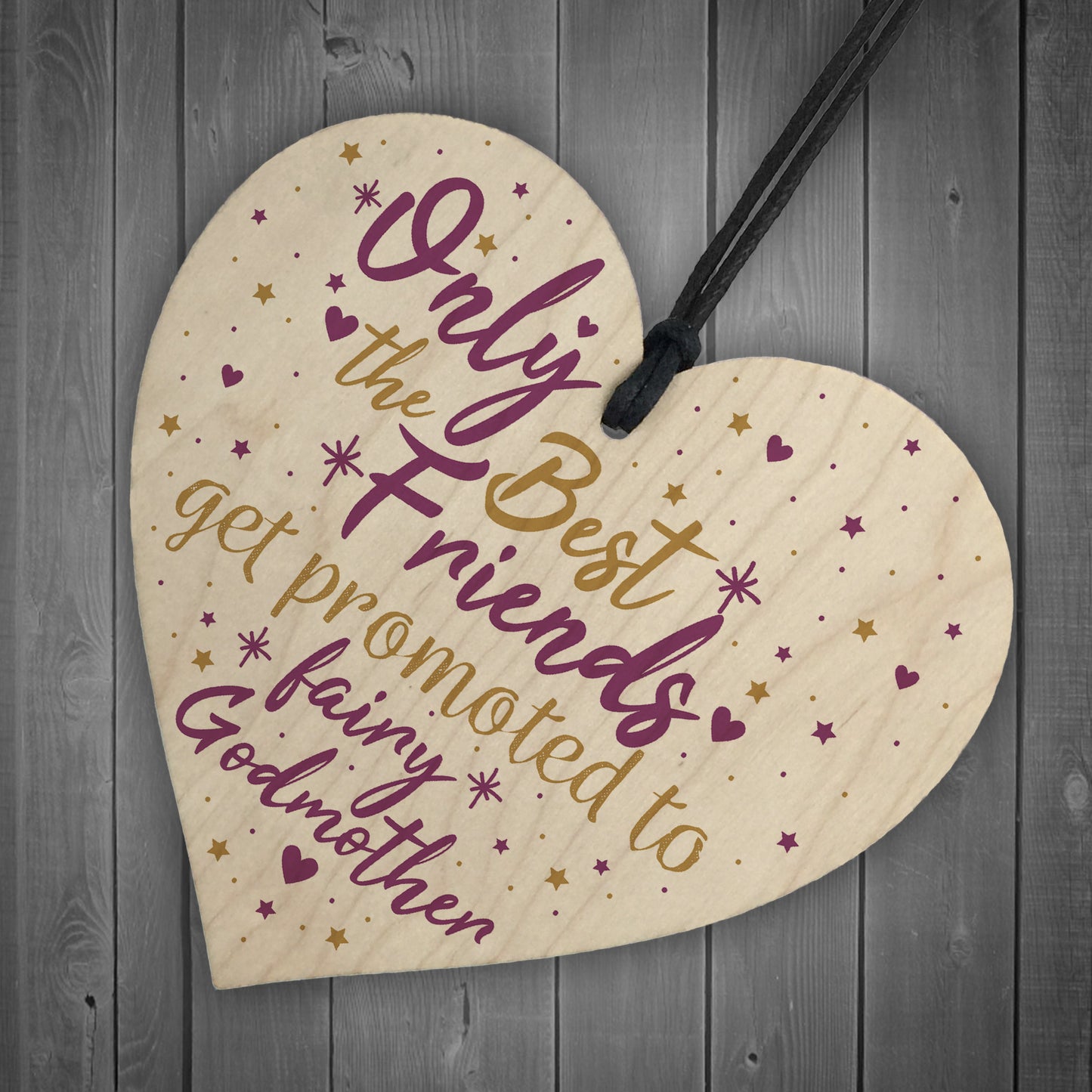 Best Friends Godmother Gift Christening Wooden Heart Plaque Gift