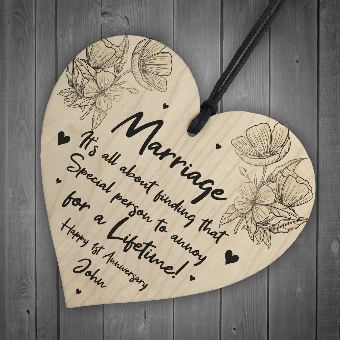 Personalised 1st Wedding Anniversary Gift Funny Husband Wife