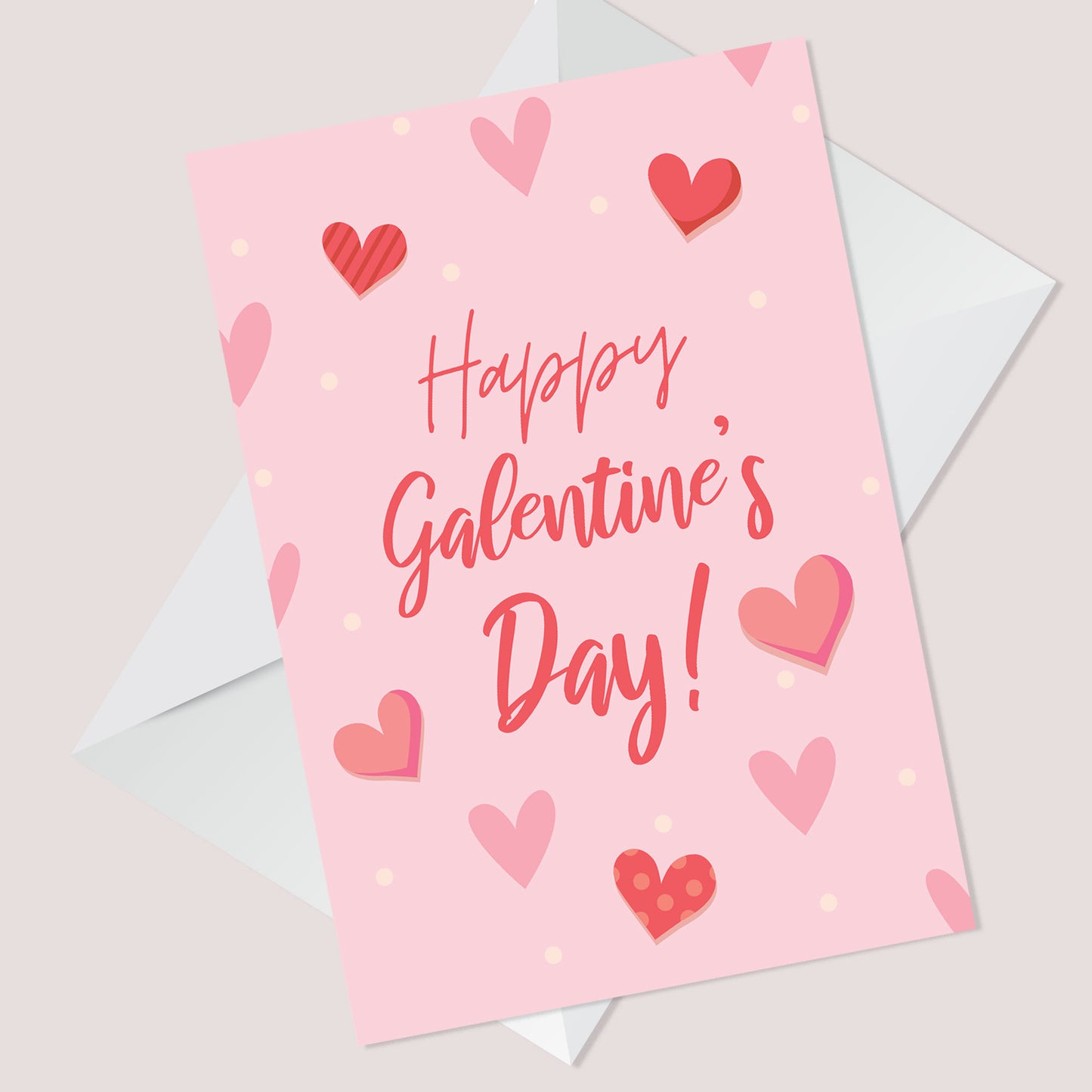 Galentine's Card Pastel Love Hearts Valentine's Card For Her