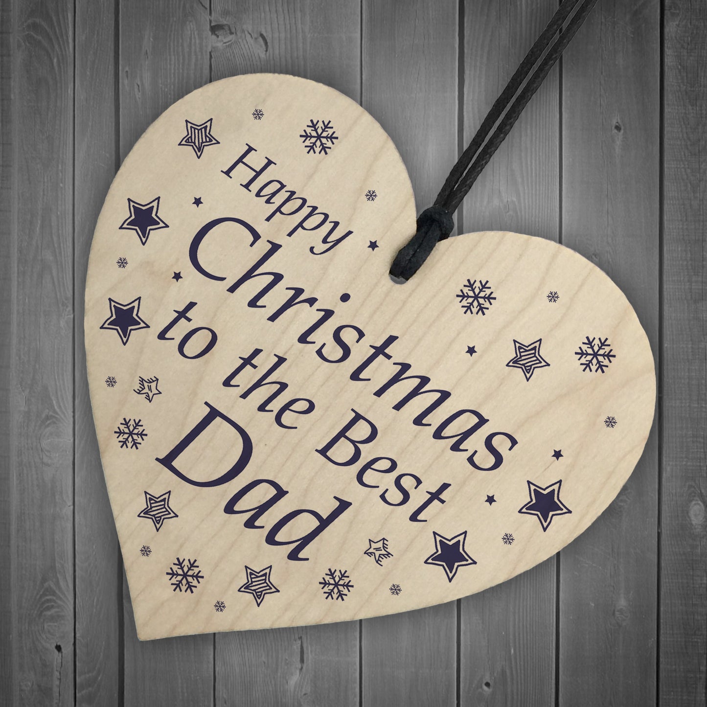 Novelty Dad Christmas Gift Wood Heart Dad Gift From Daughter Son