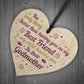 Best Friend Godmother Gifts Wooden Heart Plaque Thank You Friend