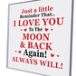 I LOVE YOU Gift for Him Her Valentines Day Gift Anniversary Gift