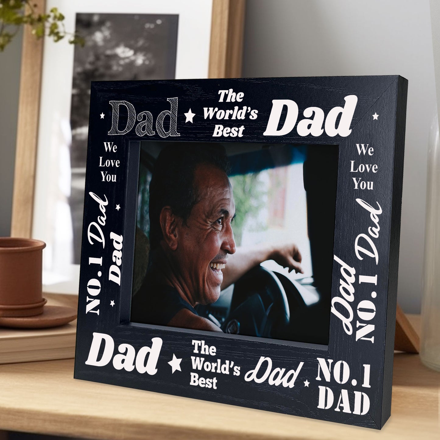 Fathers Day Birthday Gift For Dad Daddy Wooden Photo Frame
