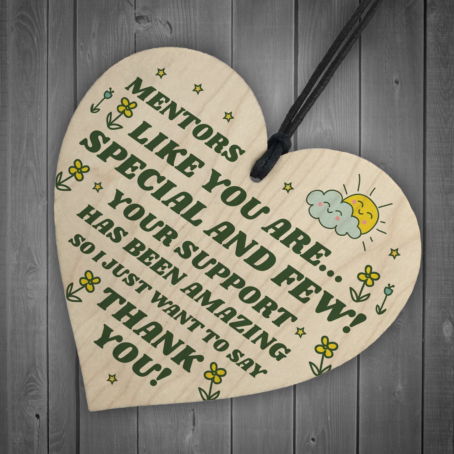 Special Thank You Friend Gift Wood Heart Mentor Gift Poem