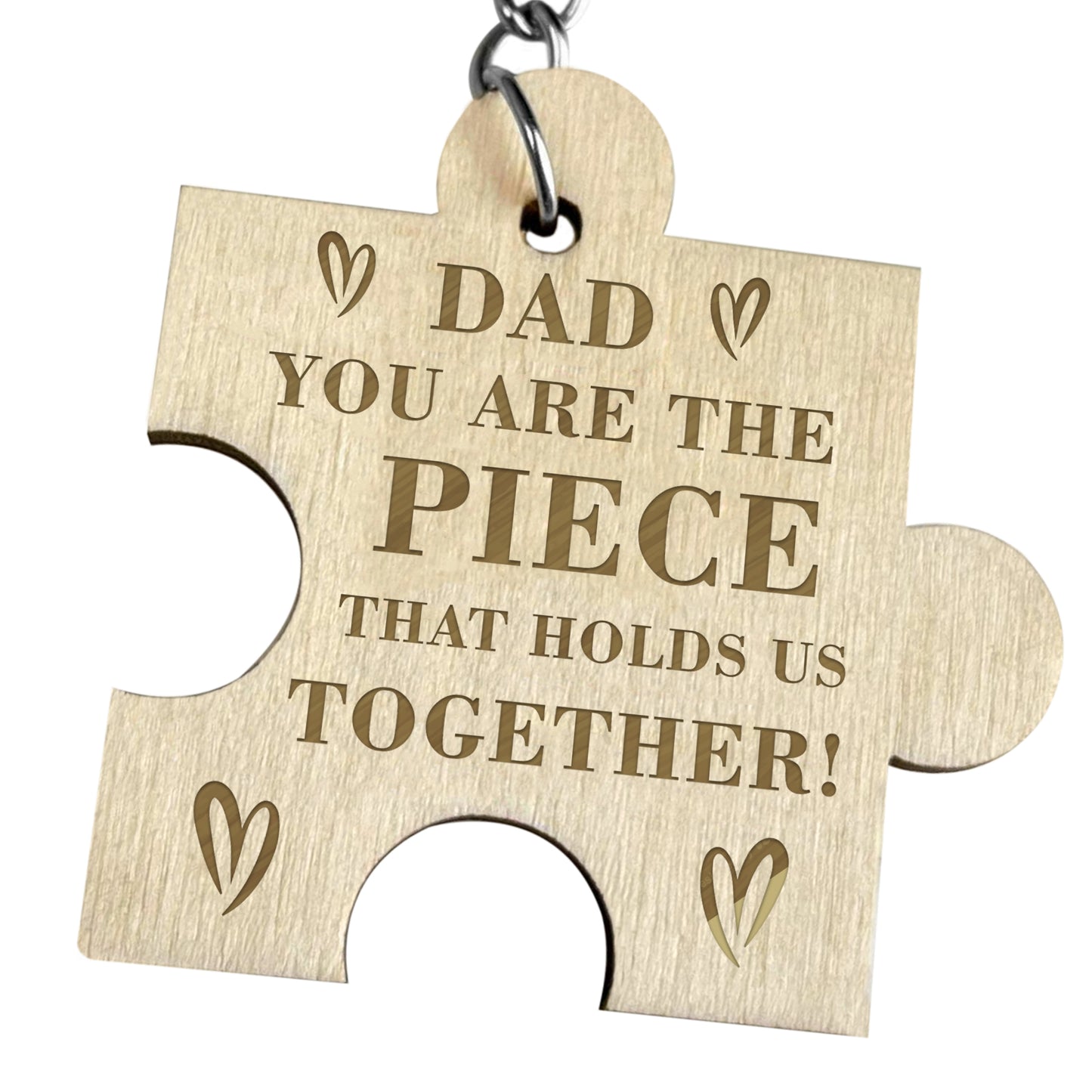 Dad Gifts Wood Puzzle Piece Keyring Fathers Day Gifts For Dad