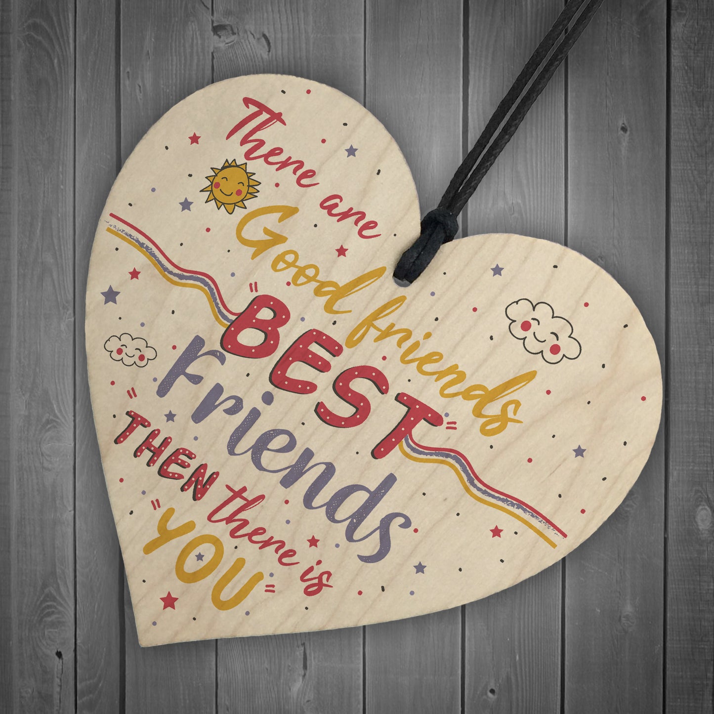 Christmas Gift For Best FRIEND Wood Heart Funny Friendship Gift