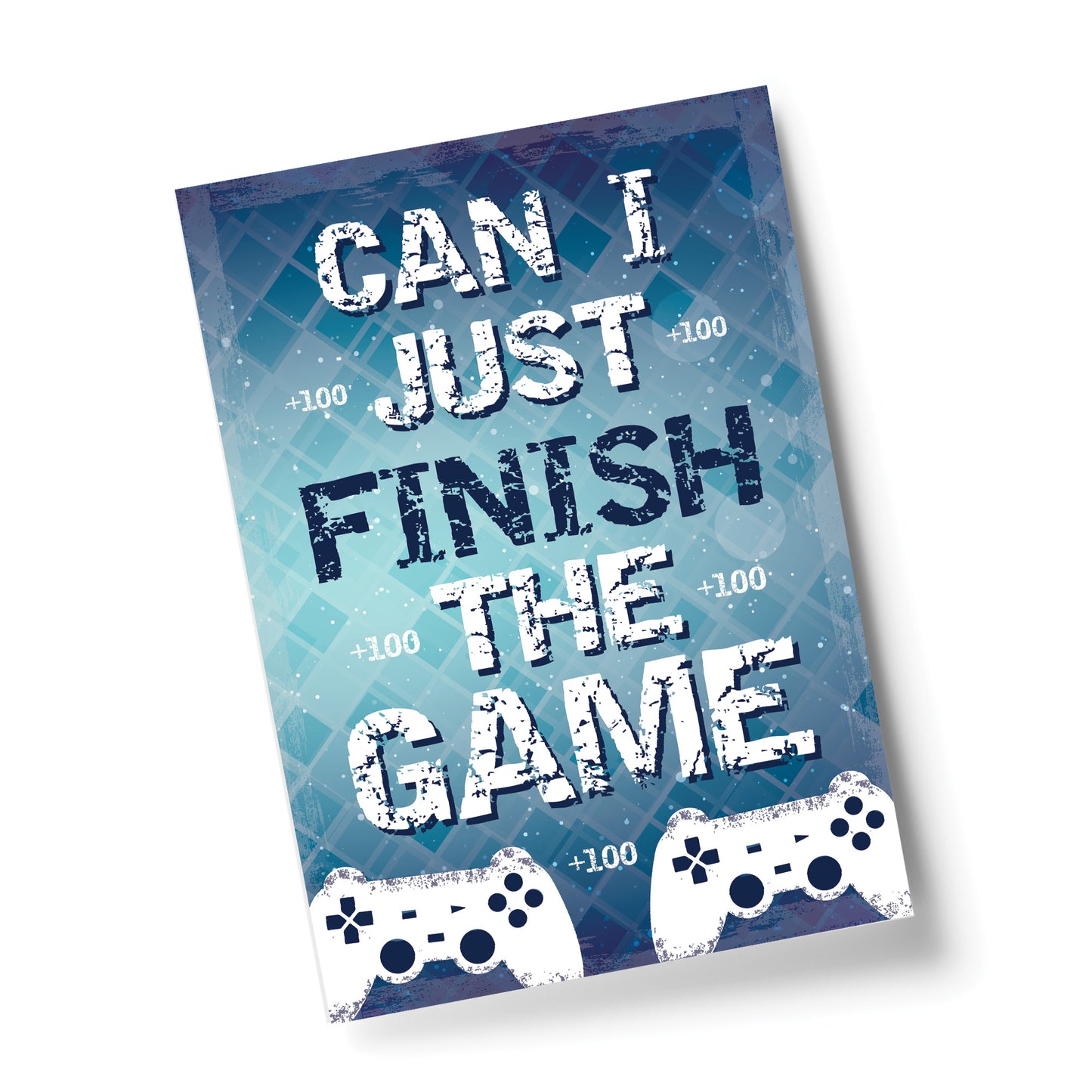 Blue Gaming Print Gift For Gamer Son Dad Boys Bedroom Wall Art