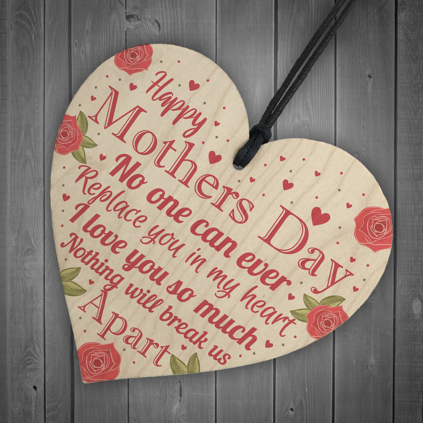 Happy Mothers Day Gift For Mum Mummy Wooden Heart Sign Gift