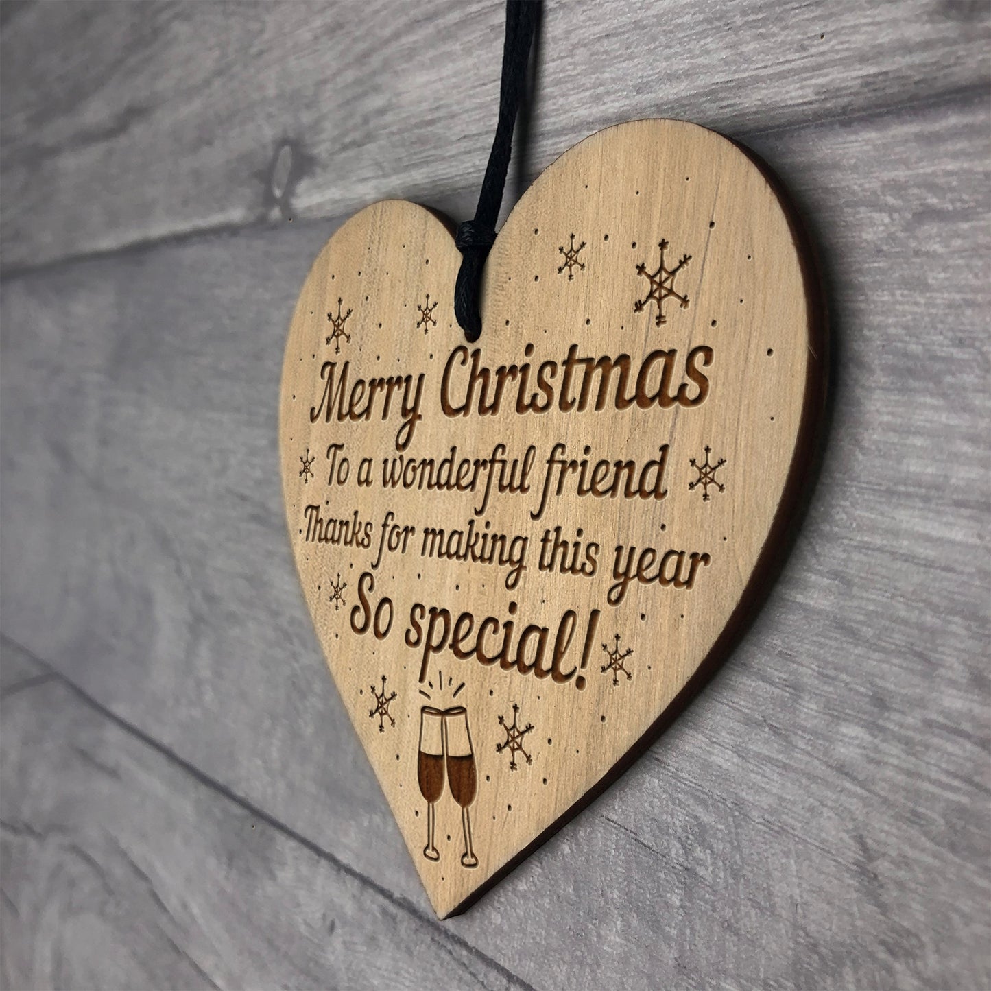 Christmas Gift For Friend Engraved Heart Best Friend Friendship