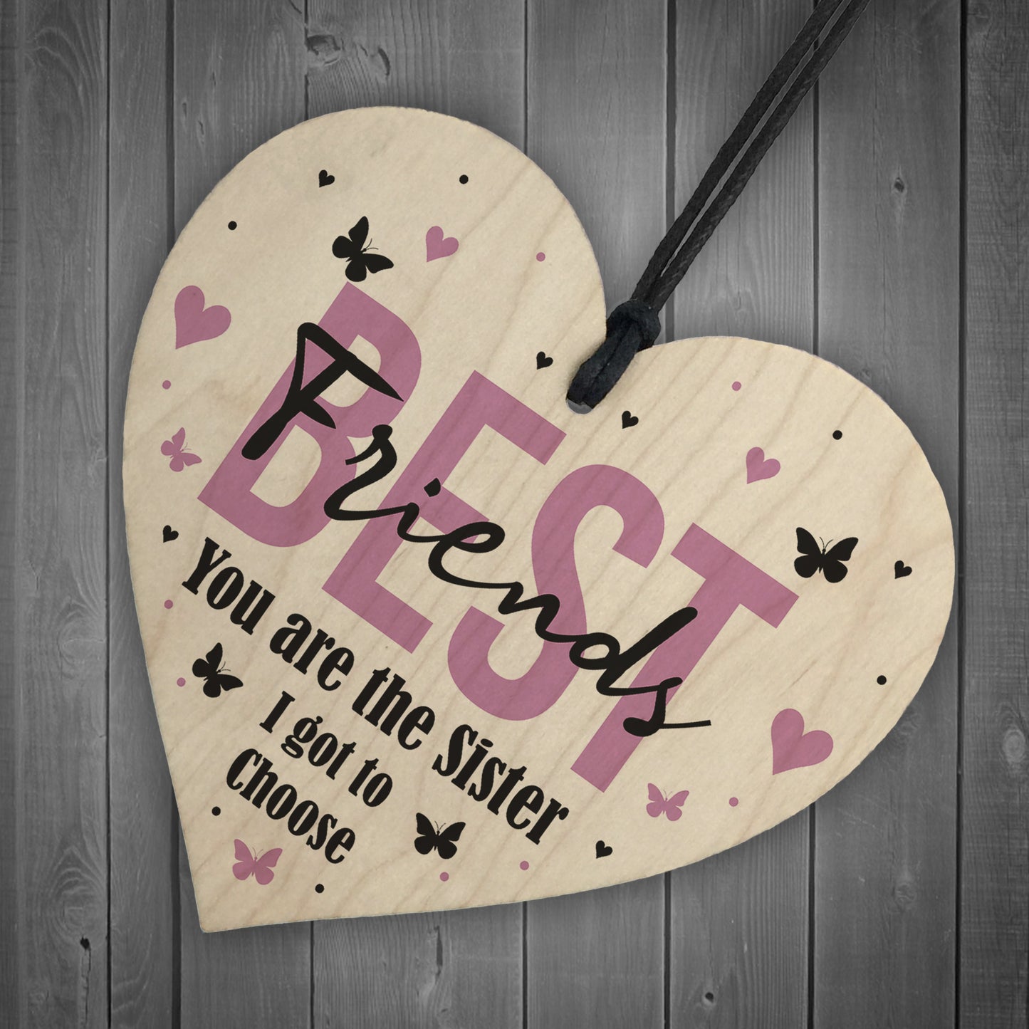 Best Friend Gift Novelty Wood Heart Birthday Christmas Gift