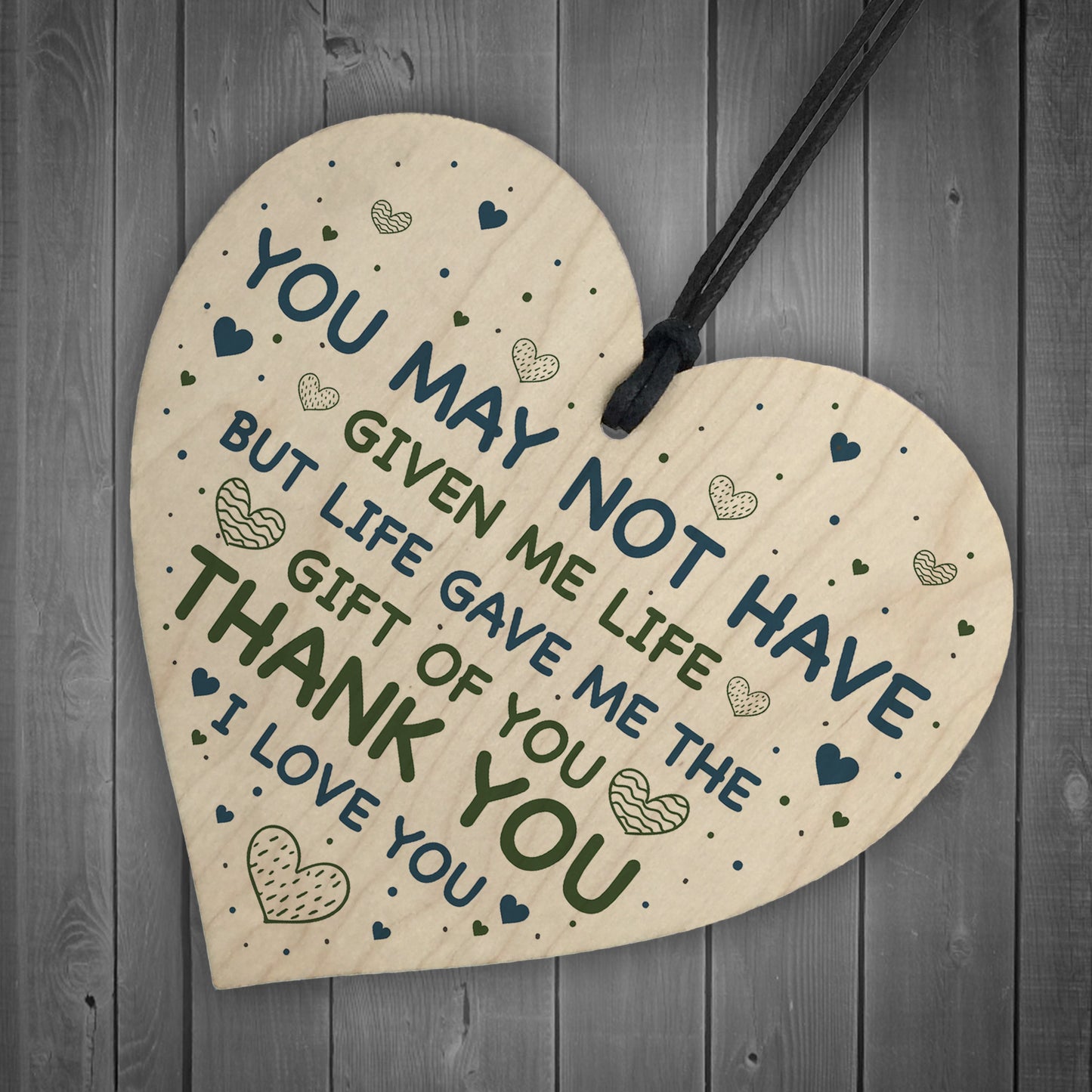 Fathers Day Gift For Step Dad Card From Daughter Son Wood Heart