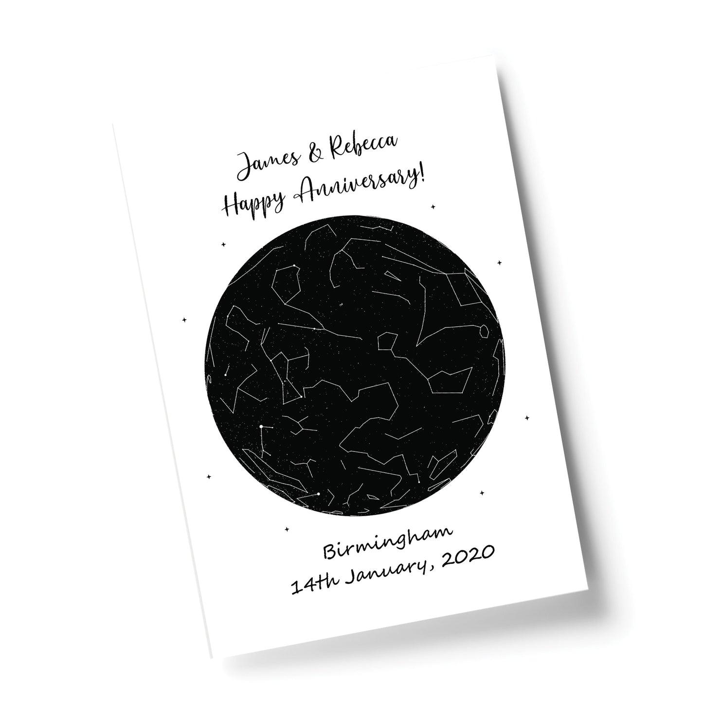 Anniversary Gift For Husband Wife Personalised Star Print Gift
